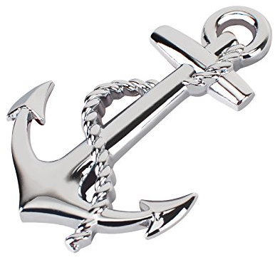 Garage-SixtySix 1015108 Anker Emblem Metall Aufkleber