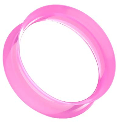 beyoutifulthings Ohr-Tunnel Ultrasoft Skin Silikon Ohr-Piercing Ohr-Schmuck Plug Double Flare Sattel-Verschluss Pink 8mm