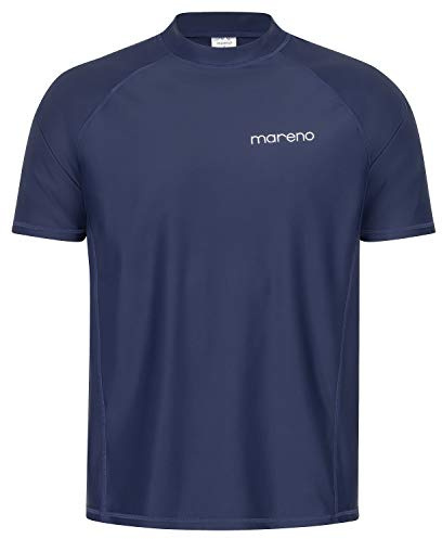 Herren UV-Schutz T-Shirt (Rashguard) UV Protect 50+, Oeko-Tex 100 in Marineblau oder blau/türkis