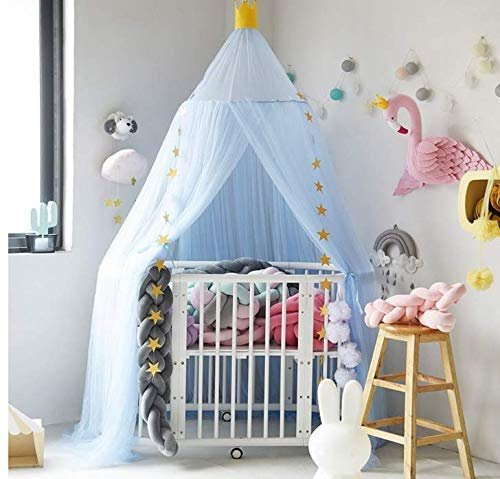 Marbeine - Baldacchino per bambini, motivo: principessa garza zanzariera per bambini, per interni ed esterni, per giocare a baldacchino, protezione contro gli insetti (blu)
