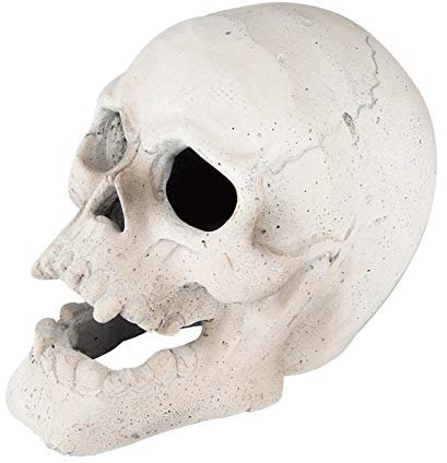 Stanbroil Fire Pits - Cráneo humano de imitación de 22,8 cm, decoración para interiores y exteriores, chimenea, decoración de fiestas de Halloween, 1 paquete de patente pendiente