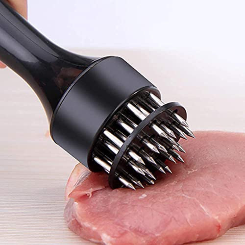 yufana Tenderizer per Carne,Tenera Carne in Acciaio Inox 21 Aghi in Acciaio Ago per Bistecca Martello per Bistecca Manuale Ago da Bistecca Affilato,per Carne Tenera Carne Suina Carne di Vitello(Nero)