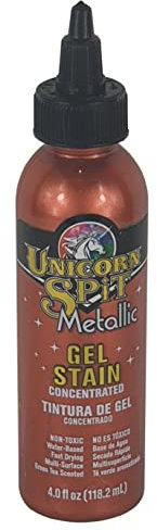 Unicorn SPiT Metallic Colour Paint Athena Concentrated High Pigment Waterbased Multi Surface Non-Toxic Gel Stain (Copper)