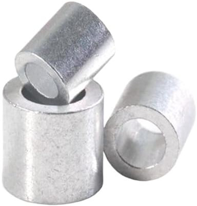 PROPFE Drahtseilklemmen 10-100 Stück M0.5-M10 Runde Aluminiumhülsen Crimphülsen Klemmen Clip Drahtseil Kabelverschraubungen Drahtseilklemmen