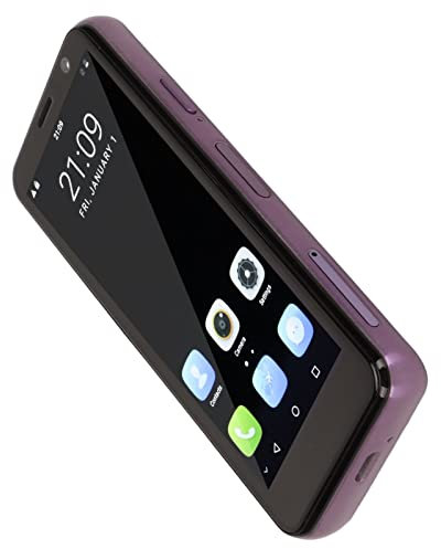 Mini Téléphone Portable, Mini Smartphone 4G 3200mAh avec étui pour Téléphone étudiant (Violet)