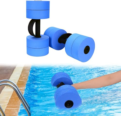 BOOSTEADY Aquatic Exercise Dumbbells Water Dumbbell Pool Resistance Aquatic Fitness Barbells with 8 High-Density EVA Foam Pool Weights Dumbbells, for Water Aerobics Weight Loss-BLUE
