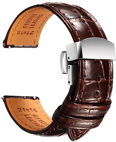 REZERO Leather Watch Bands for Men, Quick Release Watch Straps, Luxury Italian Alligator Grain Embossed Band Replacements 19mm 20mm 21mm 22mm