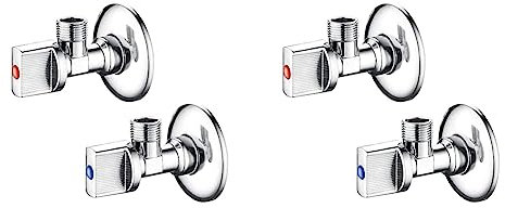 Ibergrif M22008 - Valvola ad Angolo, 1/2'', Rubinetto a Squadra, Sottolavabo, Cromo, Due set/Pac (Confezione da 2)
