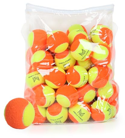 MRYCZ FYRHD Kids Tennis Balls, Low-Compression Training Balls for Beginners | 25% / 50% Lower Compression for Slower Play and Easier Control, with Durable Felt, Rubber cores and a Reusable mesh Bag