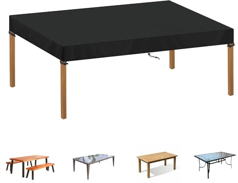 SIMPHAUS Housse Table de Jardin 160x100x15cm Housse Plateau Table de Jardin