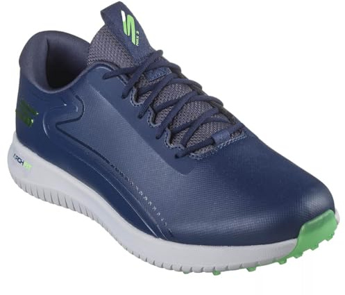 Skechers Go Golf Max 3 Herren-Sneaker, Marineblauer Synthetik-Limettenbesatz, 42 EU