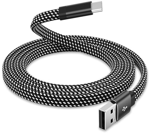 Magtame USB C Kabel, Magnetisches USB-A-auf-USB-C-Kabel, 1M, flaches, gewendeltes USBC Ladekabel, Typ Schnelllade-Ladekabel, kompatibel mit Samsung für i- Phone 15 Pro Plus Max, Schwarz