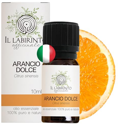 Olio Essenziale Arancio Dolce puro alimentare italiano Il Labirinto Officinale - Oli Essenziali Naturali - Olio essenziale per Diffusori e Umidificatori, Aromaterapia - 10ml