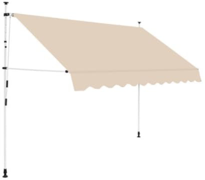 NTDMSFWM Retractable Manual Awning Sunshade Shelter w/Manual Crank Handle Arm Awnings Shade Shelter Patio Arm Retractable Awning for Window, Deck, Garden(Color:Beige,Size:78.7in)