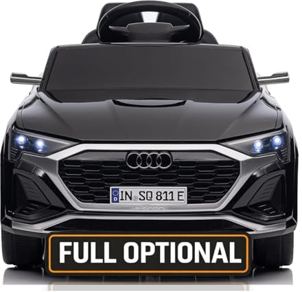 Auto Elettrica per Bambini Audi SQ8 etron Sportback Macchina con Licenza Ufficiale 12V Due Potenti Motori Telecomando Parentale Cintura di Sicurezza 5 Punti Porte Apribili Luci LED Musica MP3 Nero