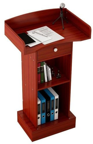Rednerpult aus Holz, Rednerpultständer for Podiumspräsentation, Rednerpultständer mit Aufbewahrungsschrank, Rednerpult aus Holz, Professionelles Präsentationspult, Rednerpult for Klassenzimmer(Deep re