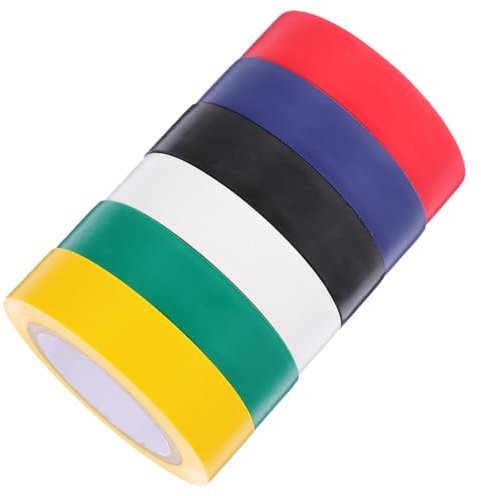 TIDTALEO Cinta Aislante De Pvc Para Electricistas, 6 Rollos Multicolor 15mm x 10m, Resistente a Alta Temperatura, Cinta Aislante Industrial Para Cables y Automoción