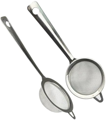 2 Pcs Tea Strainer Fine Mesh - Stainless Steel Loose Leaf Tea Infuser with Handle, Reusable Tea Filters for Cups & Mugs, Dishwasher Safe