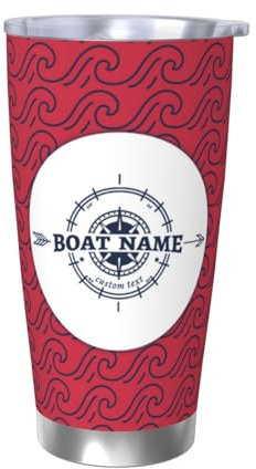 AHROZHOUIK Personnalisée Nom Tumbler De L’Océan Thème De L’Océan Verre De Vin Fête Décor Drôle Bateau Mug Cadeau Pour Papa Mari Ocean Lovers Cadeau De Noël D’Anniversaire (style 37)
