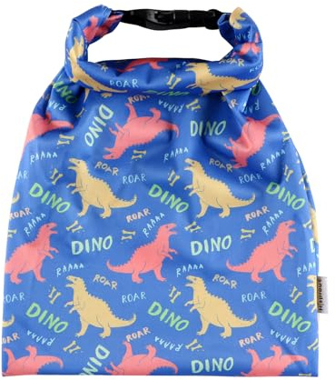 Hisprout Grab and Go wasserdichte waschbare wiederverwendbare Windeltasche für nasse Windeln, Dinosau, 27.5 x 39.5 cm, Niedlich