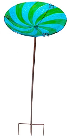 Toyvian Vogeltränke Schale für Garten mit Vogelhäuschen Dekorative Vogelbadschale Multifunktionaler Vogelfutterspender Vogelbadebecken