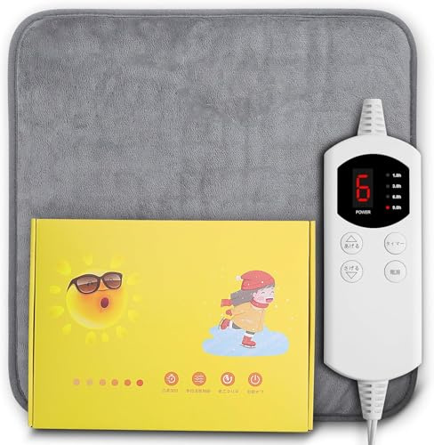 Heating Pad, Electric Seat Heated Pad for Back Pain Relief with 6 Temperature Levels and Setting Timers Function Chair Cushion for Back Neck Shoulder Belly Hot Heated Machine Washable Size 18 x 18