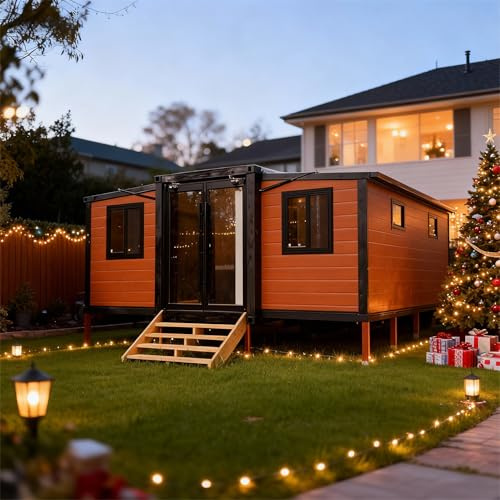 Casa Prefabricada para Vivir, Personalizables Casa contenedor Plegable expandible, tamaños Personalizados de 37 m², 56 m² y 74 m², con Unidades contenedoras de Dormitorio, Cocina y baño