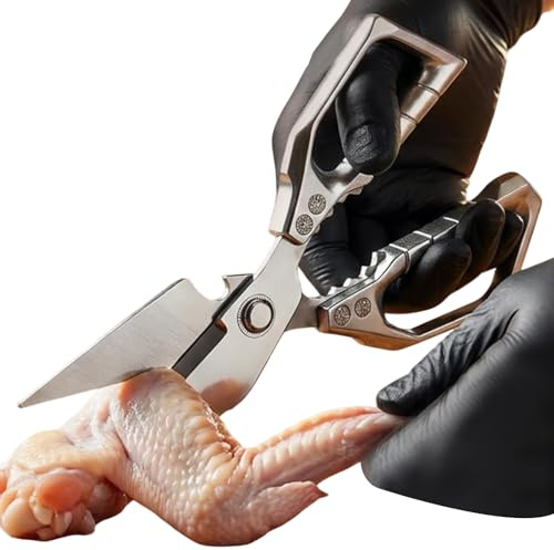 Tijeras Para Carne | Mango Antideslizante y Resistente para Cortar,Tijeras para Carne de Pollo | para Huesos de Pollo Pato Pescado Verduras Barbacoa Casera Hornear Camping Picnic y Personas Mayores