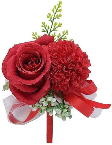 LNNSHX Poignet Corsage Ruban Mariée Corsage Main Bracelet Décoratif Bracelet Demoiselle d'honneur Rideau Bande Clip Bouquet Poignet Corsage pour Les Mariages