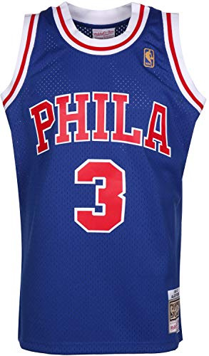 Mitchell & Ness Allen Iverson #3 Philadelphia 76ers 1996-97 Swingman NBA Trikot BLAU, L