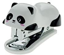 Legami - Mini Friends Panda-Heftgerät, 3 x 3,5 cm, Heftklammerentferner auf der Rückseite, 1000 Heftklammern, zum Ordnen von Dokumenten, aus Kunststoff und Metall