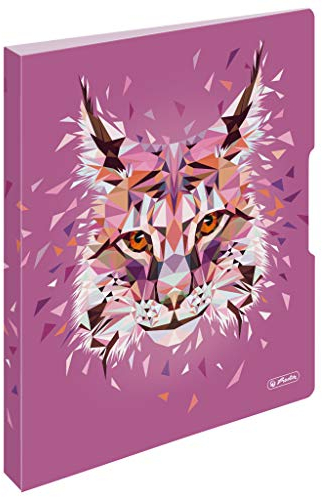 herlitz 50027330 Ringbuch A4, 2 Ringe, 16mm, Motiv: Wild Animals Luchs, 1 Stück