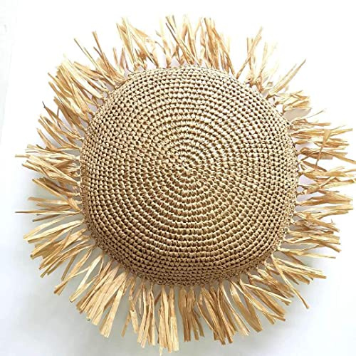 Homesunshine Pillow Cover Boho Pillowcase Crochet Throw Pillow Covers Fringe Brown Cushion Cover Rustic Home Decor Throw Pillow Cover 18x18 INCH