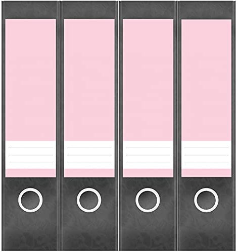 Ordneretiketten breit selbstklebend - Rosa - 4 Etiketten für Aktenordner | Design Ordnerrücken Ordner Aufkleber beschriftbar, ca. 19 × 6 cm – Made in Germany