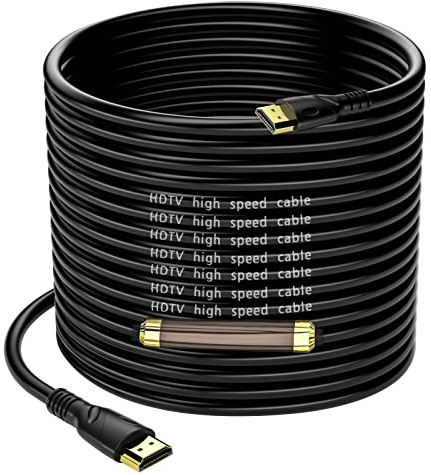 Jorenca 4K câble HDMI 25m(HDMI 2.0,18gbps) ultra rapide plaqué connecteur,retour Audio Ethernet,vidéo 4k@60hz Fullhd1080p 3D compatible HDTV,Blu-Ray,PC,Xbox,ordinateur portable, PS3/4/5/9,etc