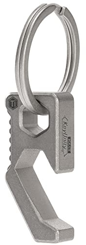 KeyUnity KA13 Ouvre-bouteille en titane, 2 en 1 EDC Ouvre-bière de anneaux porte clé 25mm et tournevis, convient à tous les bouchons de bouteilles en verre