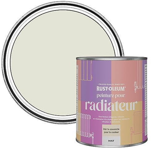 Rust-Oleum, hellgrau Heizkörperfarbe, hitzebeständig, geruchsarm in Matt Finish - Portlandstein 750ML