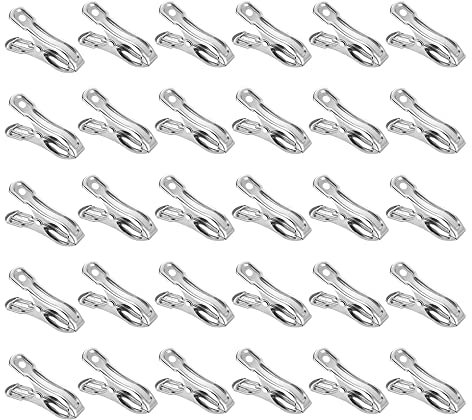 HLIWS Handtuchclip-30 Stück Strandtuchklammern Clips,Rostfreie Wäscheklammern,für für Tägliche Wäsche, Strandtuch,Badetuch,Socken,Unterwäsche(5 * 3cm)