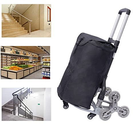 Carrello per salire le scale, con 6 ruote e 4 ruote universali, regolabile in altezza