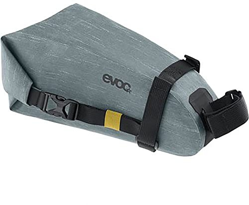 EVOC SEAT PACK WP 2, enkel sadelväska (lätt cykeltillbehör, vattentät cykelväska, bakre cykelväska, mått: 10 x 26 x 11 cm, vikt: 180 g, volym: 2 l), Stål