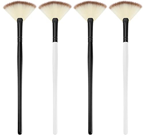 4 Pcs Facial Brushes Fan Mask Brushes, Soft Facial Applicator Brushes Tools for Peel Glycolic Mask Makeup