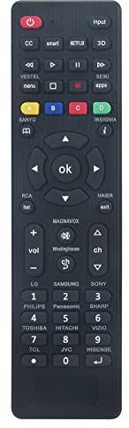 VINABTY Universal TV Remote Control RC-G008 Compatible with Samsung, LG, | Sony, Philips, Sharp, Panasonic, TCL, HAIER, Toshiba ,Hitachi, VIZIO Smart TV with Code Manual