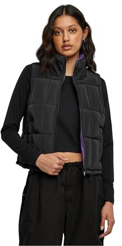 Urban Classics Damväst dam vändbar skuren buffert väst svart/äkta violett 4XL, Svart/realviolett, 4XL
