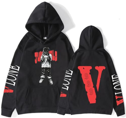 Silver Basic Rapper J-W&V Hoodie Donna Uomo Felpe con Cappuccio Hip Hop Papper Stampato Oversize Harajuku Tops