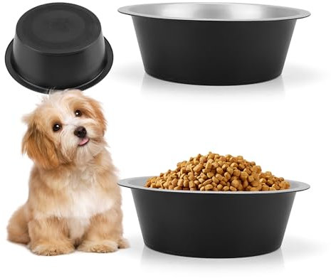 YKUKIZEE 2 Pack Large Dog Bowls 1600 ml, Large Dog Food Water Bowl Water, Pet Raised Feeding Bowls with Non Slip Bottom for Cat Drinking