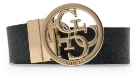 GUESS ceinture Noelle Nolana Belt W85 Coal Logo gris foncé noir raccourcissable réversible