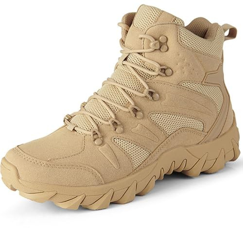 Men's Military Tactical Boots Combat Boots 6 Inches Lightweight Work Army Side Zipper Motorcycle Boot-sha41