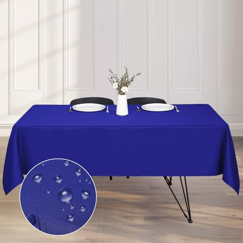 Kapwall Tischdecke Outdoor Abwaschbar 137x160 Blau Gartentischdecke Tischdecken Table Cloth für Outdoor, Garten, Hochzeit,