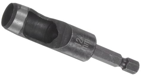 Kozelo Leather Hole Punch Tool - [12mm x 1/4 Shank] Extension Hex Shank Drill Bit Carbon Steel Hollow Puncher for Fabric Leathercraft Belts Use, 89mm Length