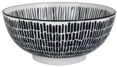 Artime - Saladier en Porcelaine, Saladier pour salades, pour Fruits, Contenance 1500ml, Saladier Blanc et Noir, Elégant, Saladier Rebuste et Durable, Collection Yucatan